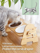 NeckCare™ | Tigela Elevada Cerâmica com Suporte Ajustável para Gatos e Cães