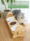 NeckCare™ | Tigela Elevada Cerâmica com Suporte Ajustável para Gatos e Cães