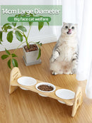NeckCare™ | Tigela Elevada Cerâmica com Suporte Ajustável para Gatos e Cães