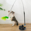 SuckerWand™ | Brinquedo Interativo com Ventosa, Penas e Sino para Gatos — Autoplay