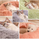 DonutBed™ | Cama Redonda Donut de Pelúcia Quente para Cães e Gatos