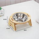 WoodSteel™ | Conjunto de Tigelas em Aço Inox Antiviragem com Suporte de Madeira para Pets