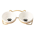 CeramBowl™ | Tigela Dupla de Cerâmica para Ração e Água de Gatos e Cães