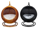 RoundHang™ | Hammock Redondo Semiaberto em Rattan para Gatos — Verão e Inverno