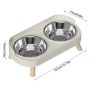 CervicalDuo™ | Conjunto Duplo de Tigelas em Aço Inox com Proteção Cervical para Pets