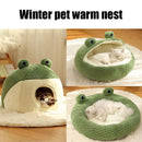 FrogVilla™ | Casinha Semiaberta em Formato de Sapo com Colchão para Gatos e Cães