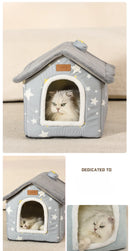 FoldHouse™ | Casinha Dobrável Removível e Lavável para Gatos e Cães de Pequeno Porte