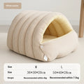 WarmCave™ | Cama Fechada de Pelúcia Térmica com Capa Removível para Gatos e Pets Pequenos