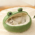 FrogVilla™ | Casinha Semiaberta em Formato de Sapo com Colchão para Gatos e Cães