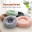 DonutBed™ | Cama Redonda Donut de Pelúcia Quente para Cães e Gatos