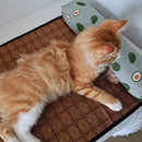 CoolRattan™ | Tapete Refrescante de Rattan Natural para Gatos e Cães — Verão