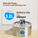 ChargeFount™ | Bebedouro de Aço Inox Sem Fio com Recarga para Gatos