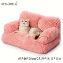 LuxSofa™ | Sofá de Pelúcia Longa Espessada para Gatos Grandes — Alto e Acolchoado