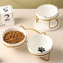 CeramBowl™ | Tigela Dupla de Cerâmica para Ração e Água de Gatos e Cães