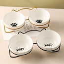 CeramBowl™ | Tigela Dupla de Cerâmica para Ração e Água de Gatos e Cães