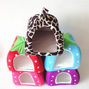 StrawCave™ | Casinha Dobrável de Inverno com Almofada Removível para Gatos e Cães