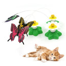 FlutterBug™ | Borboleta Elétrica Rotativa para Gatos — Movimento Aleatório e Cores Vivas