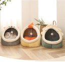 DreamCave™ | Cama Caverna Dobrável Removível com Estampa Cartoon para Pets