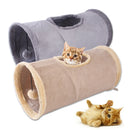 SnugTunnel™ | Túnel Dobrável de Pelúcia para Gatos e Cães — Brinca e Descansa