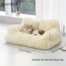 LuxSofa™ | Sofá de Pelúcia Longa Espessada para Gatos Grandes — Alto e Acolchoado