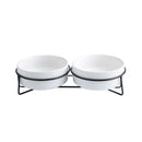 StandBowl™ | Conjunto Duplo de Tigelas de Cerâmica com Suporte para Gatos e Cães