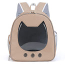 LuxCarry™ | Mochila Transportadora Transparente em Couro PU para Gatos e Cães
