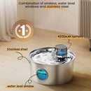 ChargeFount™ | Bebedouro de Aço Inox Sem Fio com Recarga para Gatos