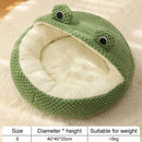 FrogVilla™ | Casinha Semiaberta em Formato de Sapo com Colchão para Gatos e Cães
