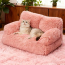 LuxSofa™ | Sofá de Pelúcia Longa Espessada para Gatos Grandes — Alto e Acolchoado