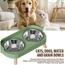CervicalDuo™ | Conjunto Duplo de Tigelas em Aço Inox com Proteção Cervical para Pets