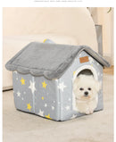 FoldHouse™ | Casinha Dobrável Removível e Lavável para Gatos e Cães de Pequeno Porte