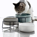 StandBowl™ | Conjunto Duplo de Tigelas de Cerâmica com Suporte para Gatos e Cães