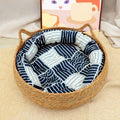 RattanBasket™ | Cesta-Cama de Rattan Trançado com Almofada para Gatos e Cães
