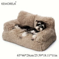 LuxSofa™ | Sofá de Pelúcia Longa Espessada para Gatos Grandes — Alto e Acolchoado