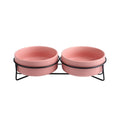 StandBowl™ | Conjunto Duplo de Tigelas de Cerâmica com Suporte para Gatos e Cães