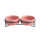 StandBowl™ | Conjunto Duplo de Tigelas de Cerâmica com Suporte para Gatos e Cães