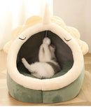 DreamCave™ | Cama Caverna Dobrável Removível com Estampa Cartoon para Pets