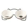 CeramBowl™ | Tigela Dupla de Cerâmica para Ração e Água de Gatos e Cães