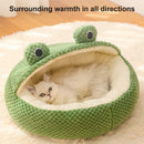 FrogVilla™ | Casinha Semiaberta em Formato de Sapo com Colchão para Gatos e Cães