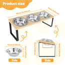 WoodRise™ | Suporte de Madeira com Tigelas de Aço Inox Elevadas para Gatos e Cães