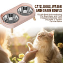 CervicalDuo™ | Conjunto Duplo de Tigelas em Aço Inox com Proteção Cervical para Pets
