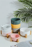 CeramSet™ | Conjunto Duplo de Tigelas de Cerâmica Autômontável para Gatos