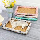 RattanCool™ | Tapete Sofá em Rattan Trançado para Gatos e Cães — Refrescante no Verão