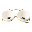 CeramBowl™ | Tigela Dupla de Cerâmica para Ração e Água de Gatos e Cães
