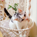 RopeSwing™ | Hammock Suspenso de Corda de Algodão Trançada para Gatos — Interior