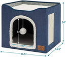 DuoHide™ | Cama Dobrável 2 Andares com Arranhador e Porta para Gatos