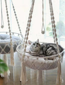 RopeSwing™ | Hammock Suspenso de Corda de Algodão Trançada para Gatos — Interior