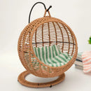 RoundHang™ | Hammock Redondo Semiaberto em Rattan para Gatos — Verão e Inverno