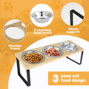 WoodRise™ | Suporte de Madeira com Tigelas de Aço Inox Elevadas para Gatos e Cães