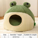 FrogVilla™ | Casinha Semiaberta em Formato de Sapo com Colchão para Gatos e Cães
